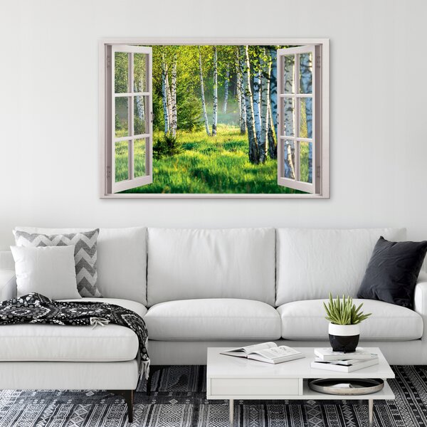 3D Obraz OKNO Krajina do Koupelny Příroda 120x80 cm