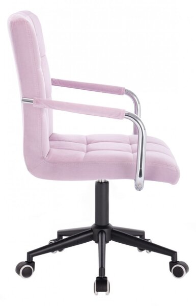 LuxuryForm DESIGN Židle VERONA VELUR na černé podstavě s kolečky - levandule