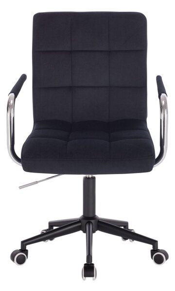 LuxuryForm DESIGN Židle VERONA VELUR na černé podstavě s kolečky - černá