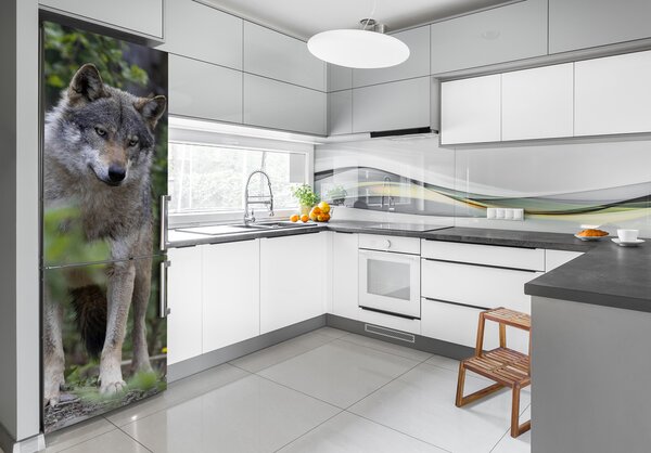 Samolepící nálepka na ledničku Vlk v lese FridgeStick-70x190-f-79173731