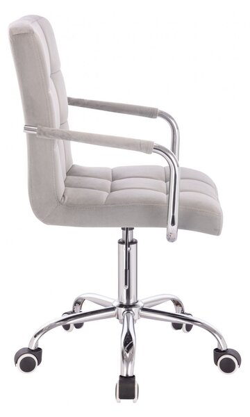 LuxuryForm DESIGN Židle VERONA VELUR na stříbrné podstavě s kolečky - světle šedá