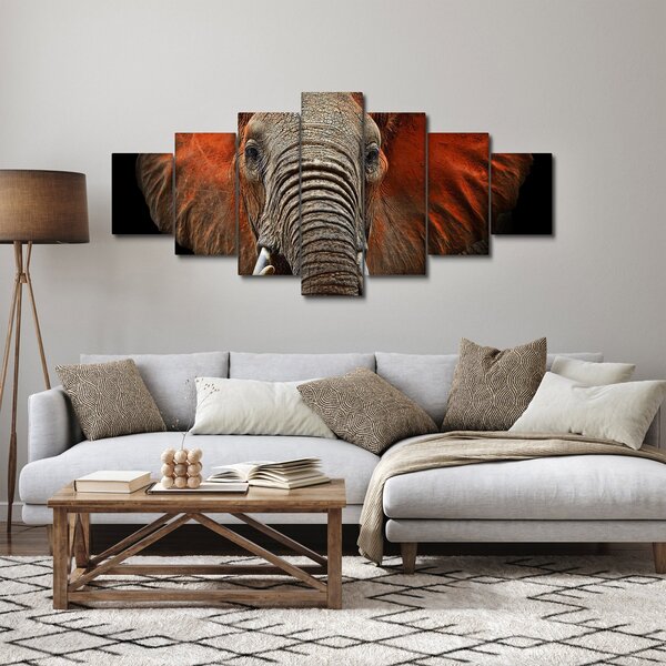 Obraz - Sloni z Tsavo (210x100 cm)