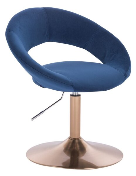 LuxuryForm Židle NAPOLI VELUR na zlatém talíři - modrá