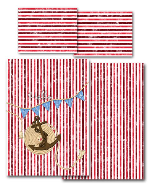 Povlečení Veba GEON Hello sailor s pruhy Velikost: 140x200 cm + 70x90 cm