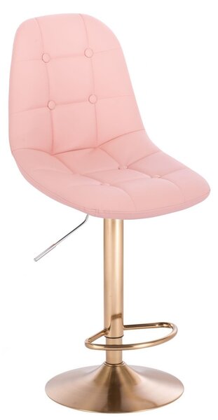 LuxuryForm Barová židle SAMSON na zlatém talíři - růžová