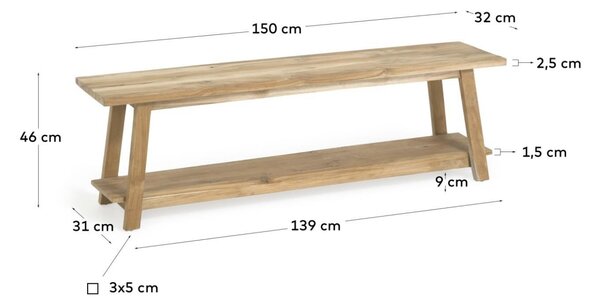 Kave Home Teaková lavice Safara 150 cm