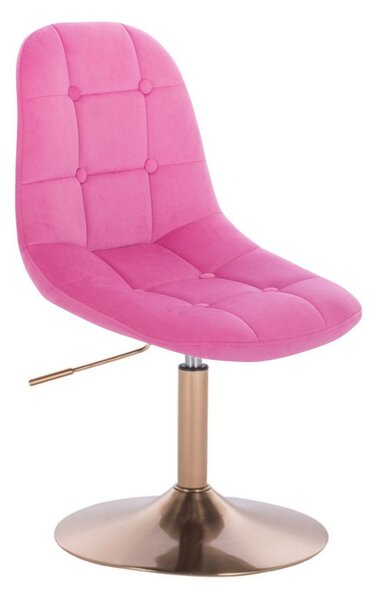 LuxuryForm Židle SAMSON VELUR na zlatém talíři - růžová