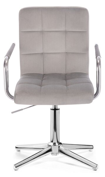 LuxuryForm DESIGN Židle VERONA VELUR na stříbrném kříži - světle šedá