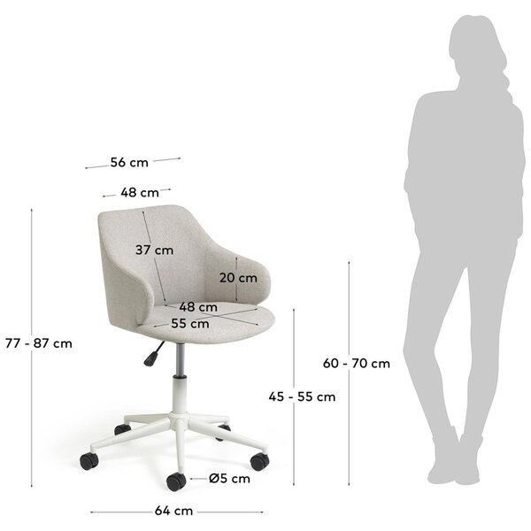 Béžová látková konferenční židle Kave Home Einara