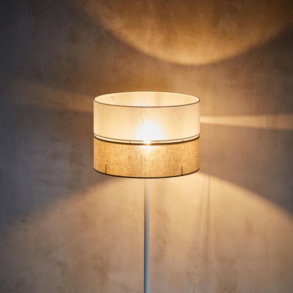 TK Lighting Linobianco stojací lampa 1x15 W bílá-hnědá 5241