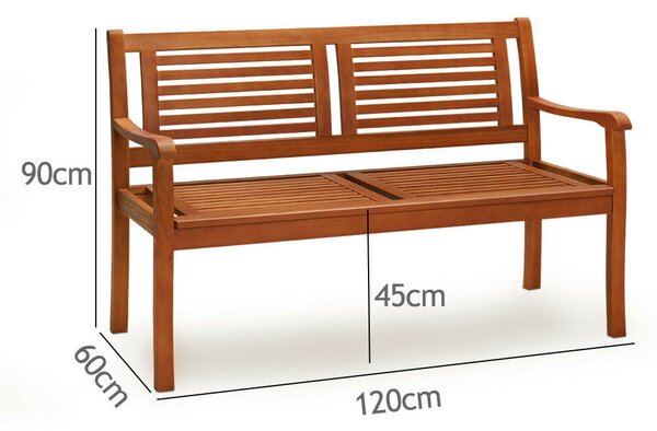 Zahradní lavice MANUELA, 120x60x90cm, přírodní hnědá Casaria