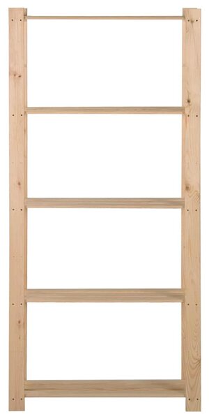 Úložný regál s 5 policemi 80 x 28,5 x 170 cm masivní borovice 327320