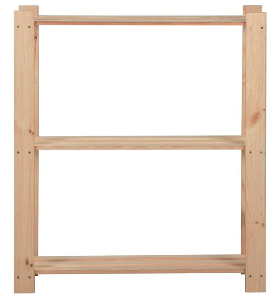 Úložný regál se 3 policemi 80 x 28,5 x 90 cm masivní borovice 327321