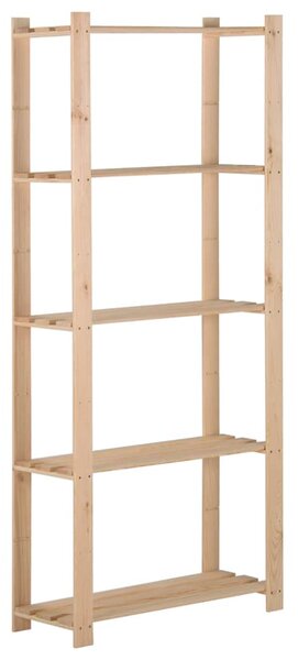 Úložný regál s 5 policemi 80 x 28,5 x 170 cm masivní borovice 327320