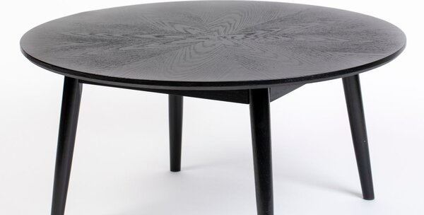 White Label Černý dubový konferenční stolek WLL FABIO 80 cm
