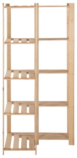 5patrový úložný regál rohový 82,5x82,5x170 cm masivní borovice 327323