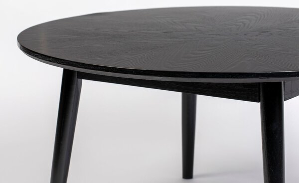 White Label Černý dubový konferenční stolek WLL FABIO 80 cm