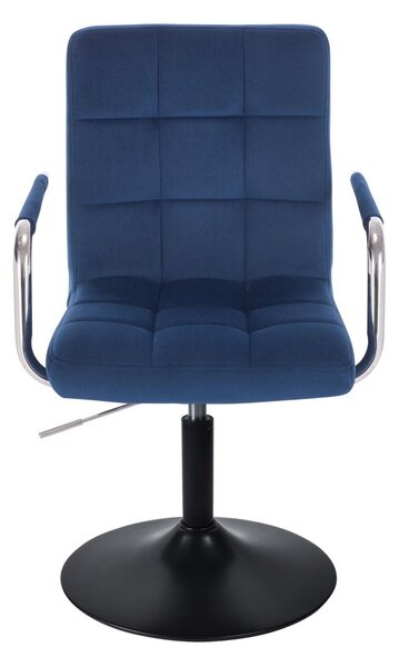 LuxuryForm DESIGN Židle VERONA VELUR na černém talíři - modrá
