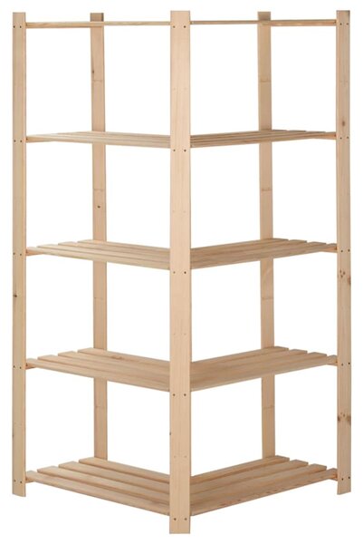 5patrový úložný regál rohový 82,5x82,5x170 cm masivní borovice 327323