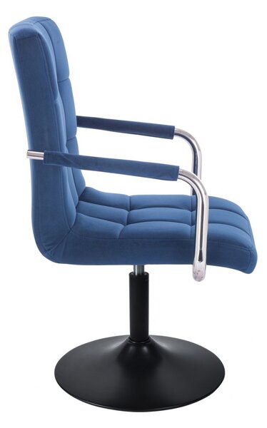 LuxuryForm DESIGN Židle VERONA VELUR na černém talíři - modrá