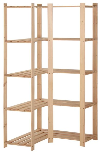 5patrový úložný regál rohový 82,5x82,5x170 cm masivní borovice 327323