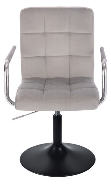 LuxuryForm DESIGN Židle VERONA VELUR na černém talíři - světle šedá
