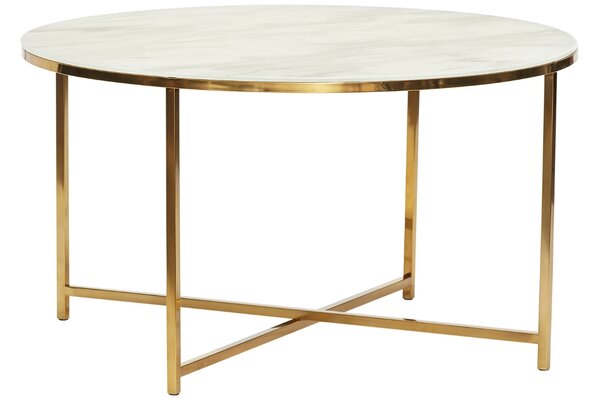 Bílo zlatý kovový konferenční stolek Hübsch Pond 80 cm