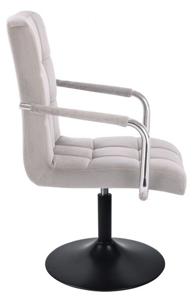 LuxuryForm DESIGN Židle VERONA VELUR na černém talíři - světle šedá