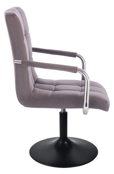 LuxuryForm DESIGN Židle VERONA VELUR na černém talíři - tmavě šedá