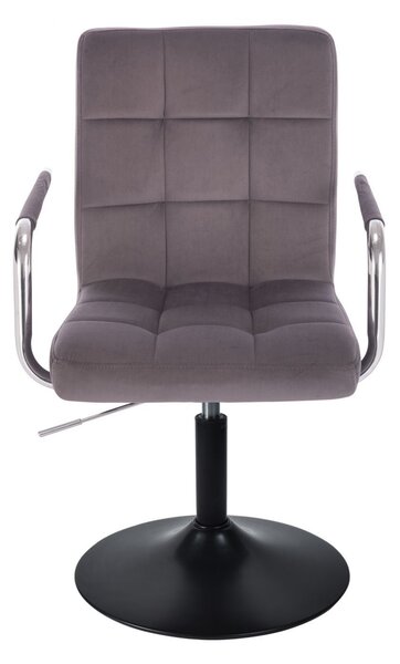 LuxuryForm DESIGN Židle VERONA VELUR na černém talíři - tmavě šedá