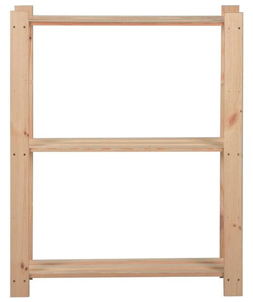 Úložný regál se 3 policemi 60 x 28,5 x 90 cm masivní borovice 327322