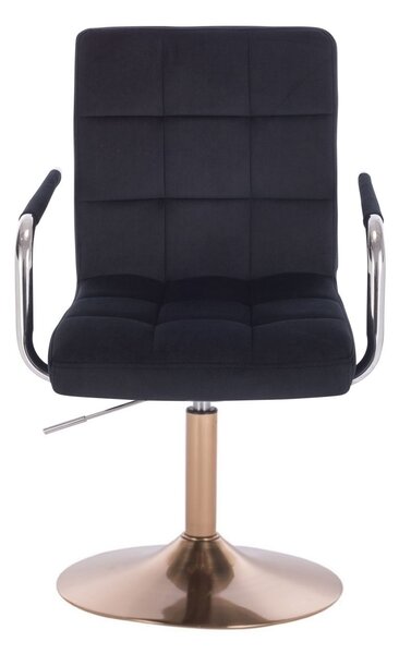 LuxuryForm DESIGN Židle VERONA VELUR na zlatém talíři - černá