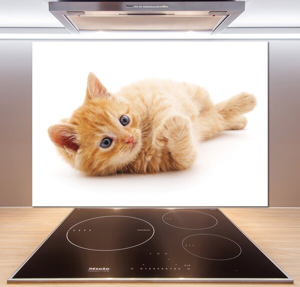 Skleněný panel do kuchynské linky Červená kočka pl-pksh-100x70-f-126034635