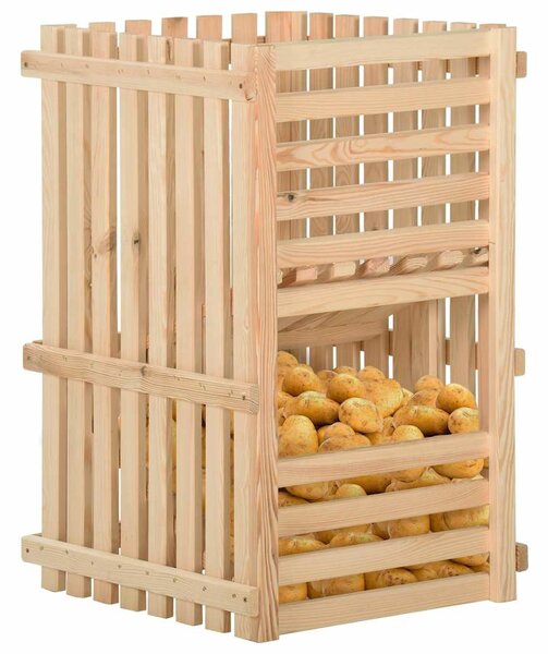 Bedna na brambory 50 x 50 x 80 cm masivní borové dřevo 327329
