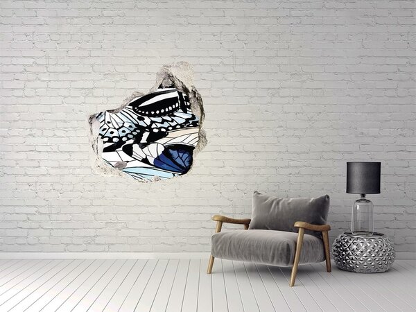 Díra 3D foto tapeta nálepka Motýli a květiny nd-p-85755564