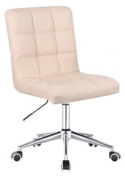 LuxuryForm Židle TOLEDO na stříbrné podstavě s kolečky - krémová