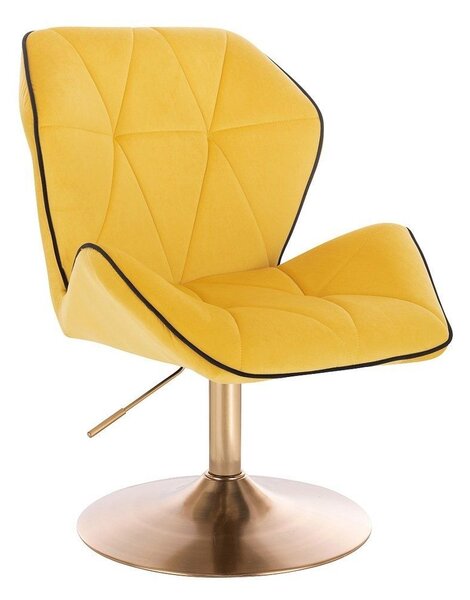 LuxuryForm Židle MILANO MAX VELUR na zlatém talíři - žlutá
