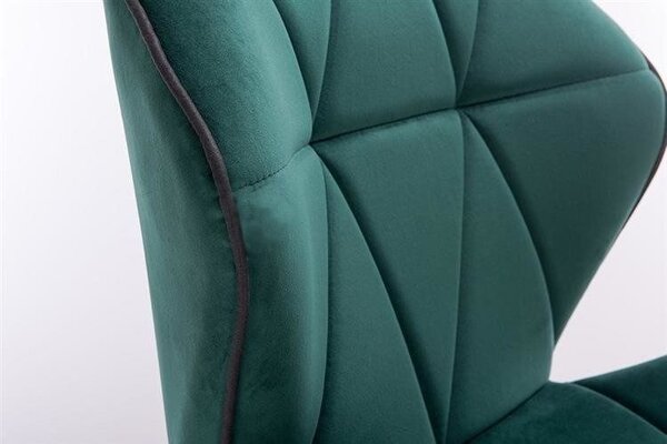 LuxuryForm DESIGN Židle MILANO MAX VELUR na zlatém talíři - zelená