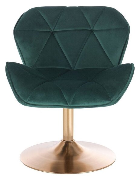 LuxuryForm DESIGN Židle MILANO VELUR na zlatém talíři - zelená