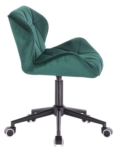 LuxuryForm DESIGN Židle MILANO VELUR na černé podstavě s kolečky - zelená