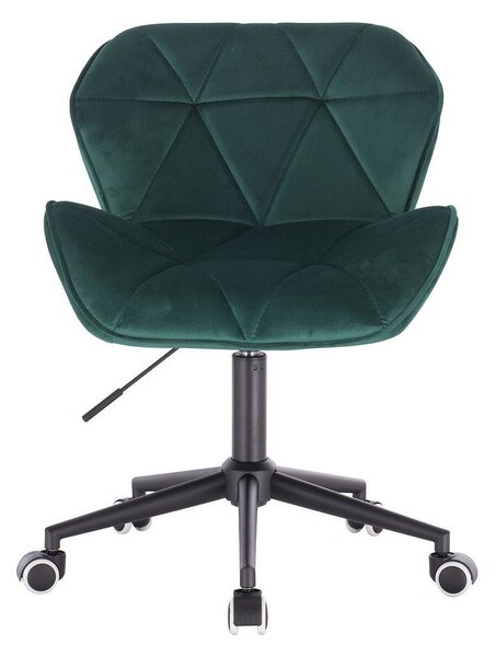 LuxuryForm DESIGN Židle MILANO VELUR na černé podstavě s kolečky - zelená
