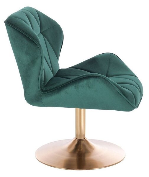 LuxuryForm DESIGN Židle MILANO VELUR na zlatém talíři - zelená