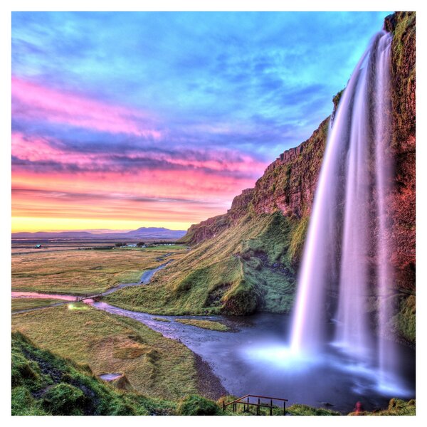 Obraz - Vodopád Seljalandsfoss (30x30 cm)