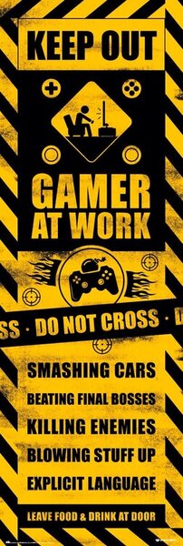 Plakát, Obraz - Gamer at Work