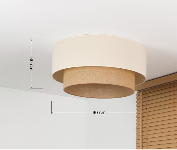 Duolla - Stropní svítidlo BOHO 3xE27/15W/230V pr. 60 cm krémová/béžová