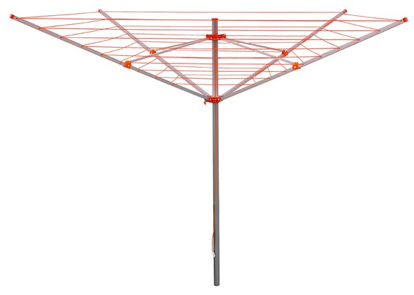 Erga Garden 5000, volně stojící 4-ramenný zahradní sušák na prádlo 200x200x195 cm, stříbrná-červená, ERG-SEP-10SUSOGRGAR50