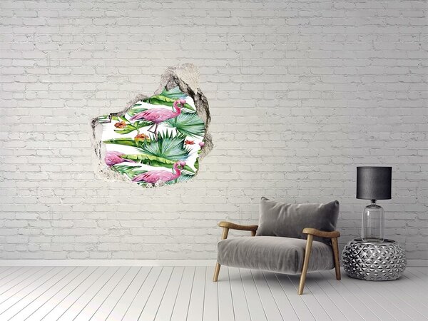 Díra 3D fototapeta nálepka Plameňáci rostliny nd-p-154753401