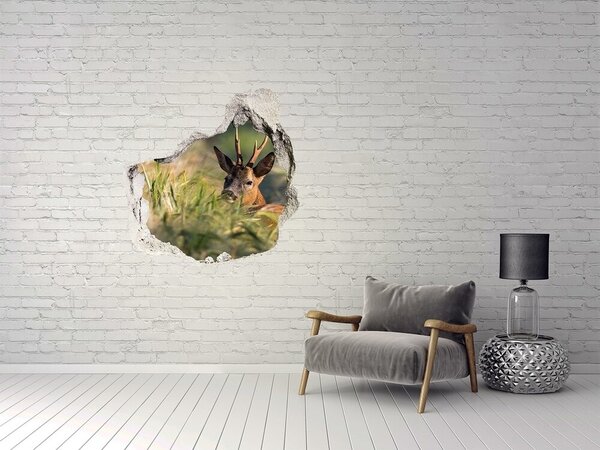 Díra 3D fototapeta na stěnu Jelen na poli nd-p-159154128