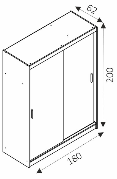 PIASKI SKŘÍNĚ Šatní skříň - MAJA 1/180, dub sonoma