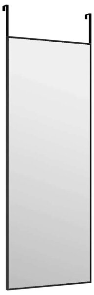 Zrcadlo na dveře černé 30 x 80 cm sklo a hliník 327404